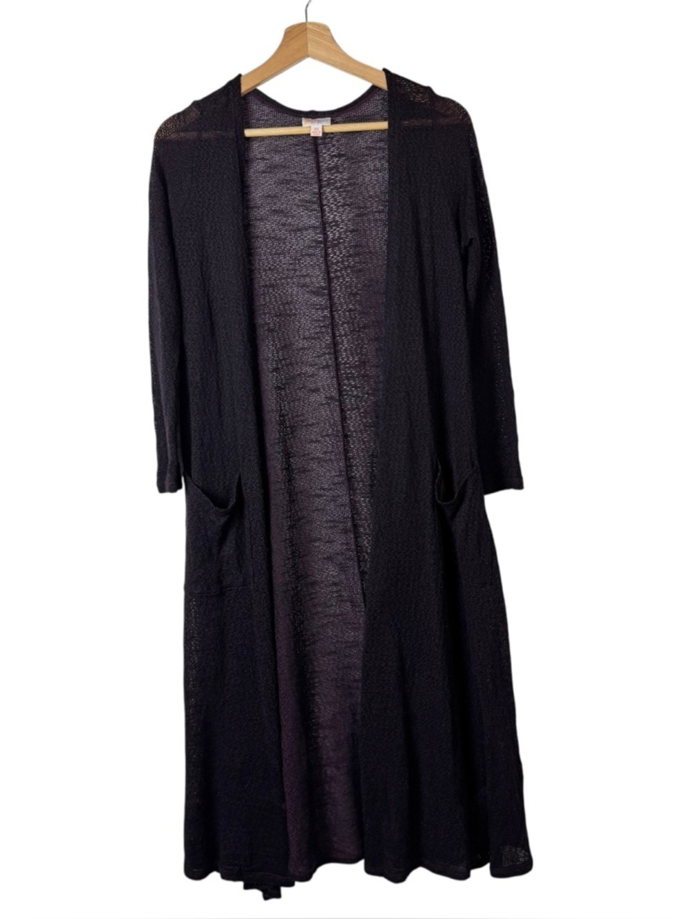 Lularoe Sarah Plum Purple Knit Long Sleeve Duster Cardigan Sweater XS